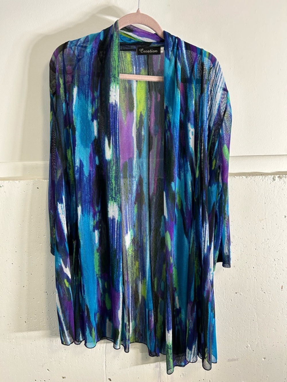 Creation Blue & Purple Sheer Duster Cardigan